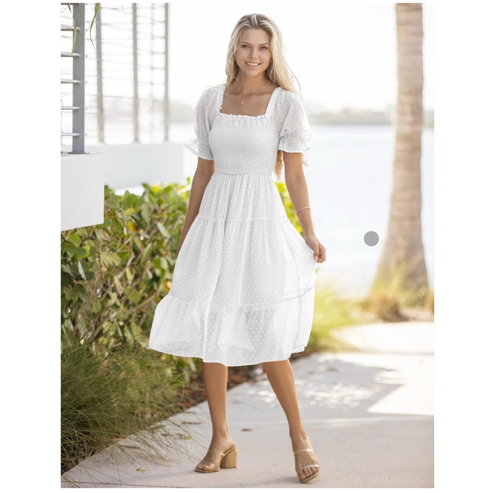 White Amazon Midi Dress